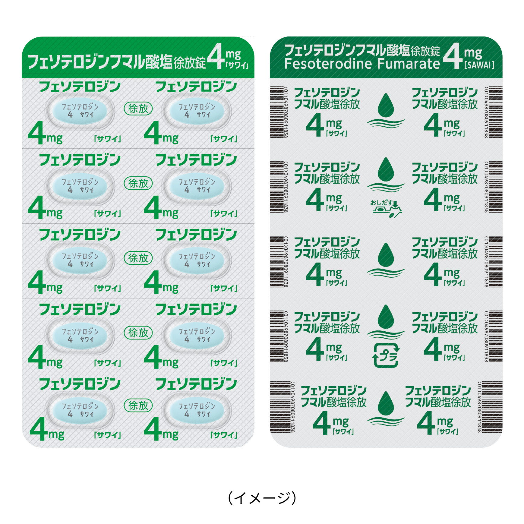 フェソテロジンフマル酸塩徐放錠4mg「サワイ」