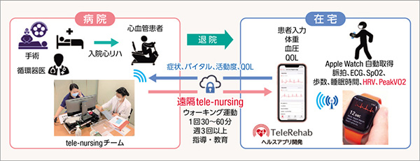 図1　榊原記念病院における遠隔心リハの方法